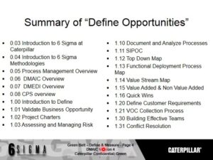 Programa ET Caterpillar - C&A 6 Sigma